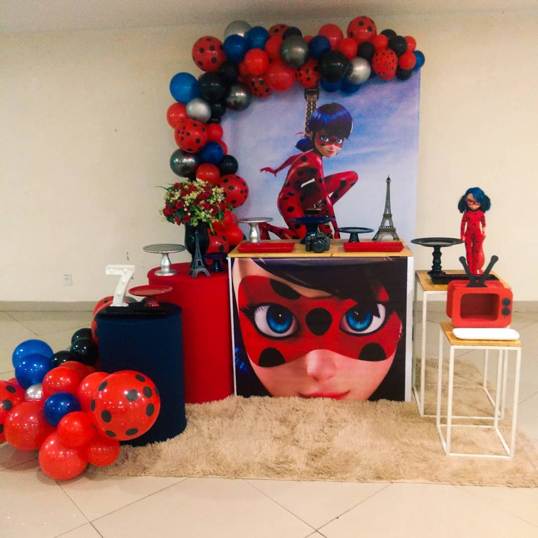 38 piezas para decoración de fiesta de cumpleaños incluye pancartas de Ladybug globos de látex globos de papel de aluminio y adornos para tartas Ladybug Cumpleaños Fiesta Decoracion Temática 