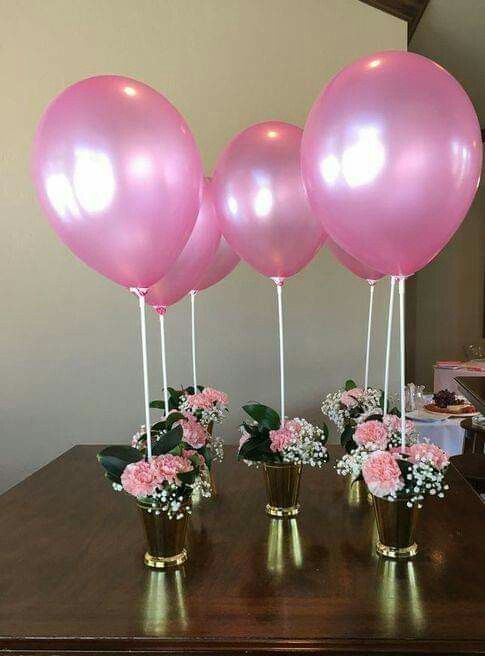 centros de mesa con globos para cumpleaños adultos