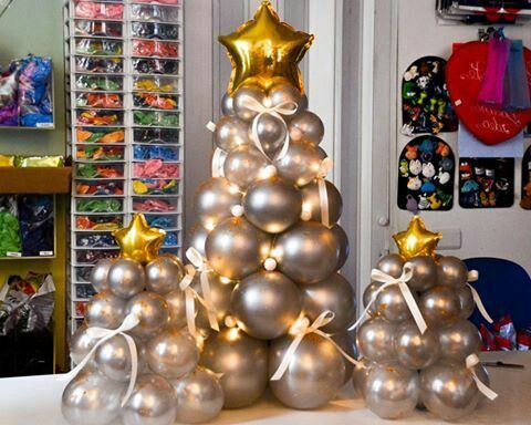 decoracion navideña con globos