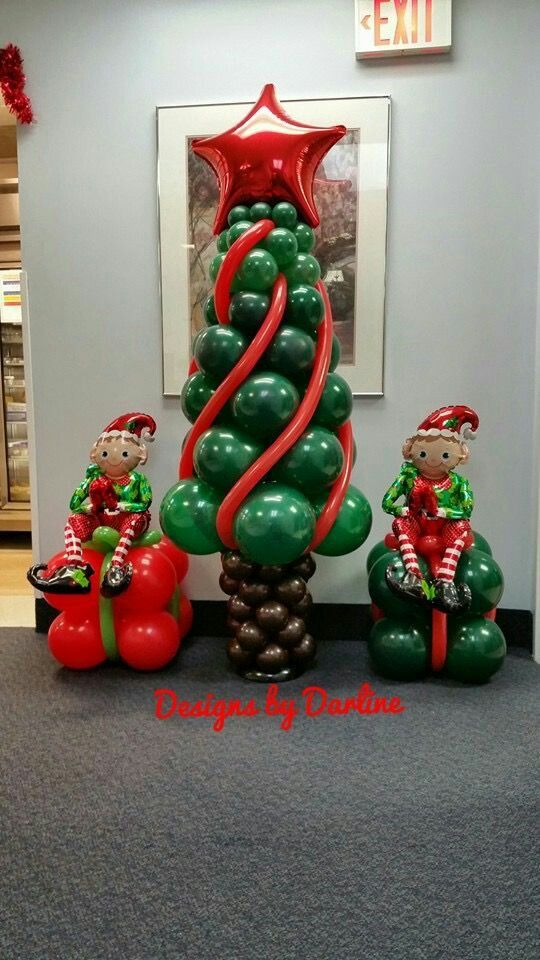decoracion navideña con globos 