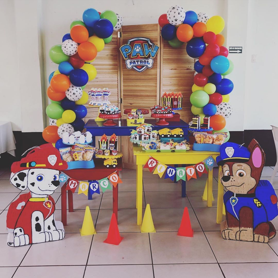Vigilante Escoba Cerdo Fiesta de paw patrol para niño | decoración de paw patrol para niño